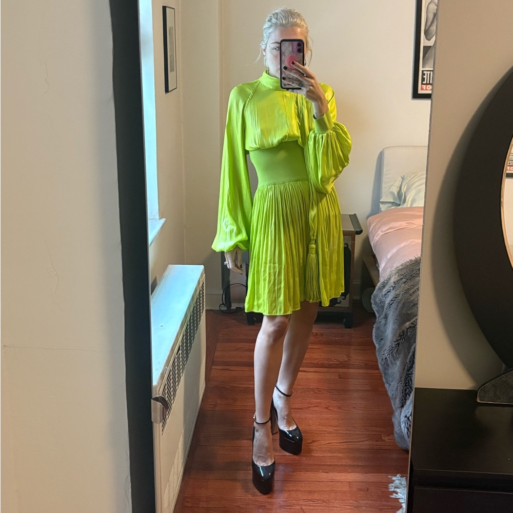 NWT Bottega Veneta Lime Green Women's Dress